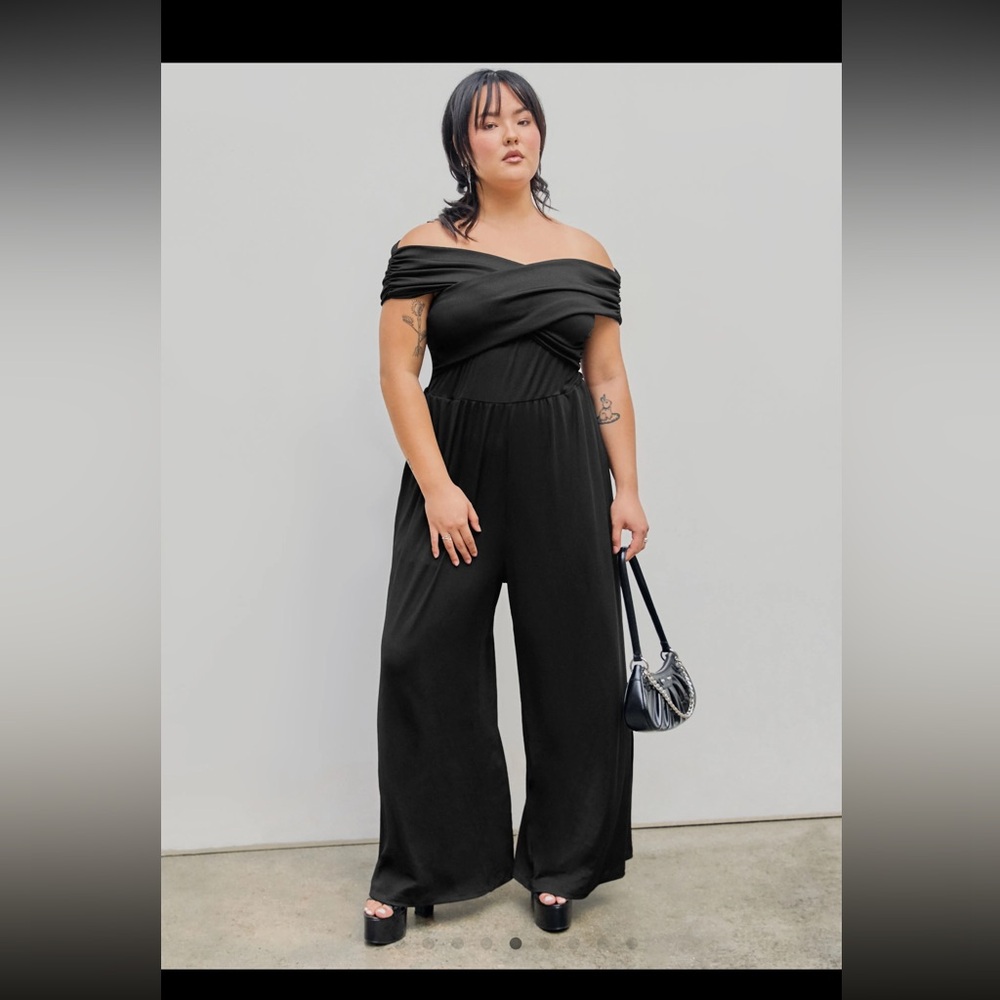 Black full pant cider romper
